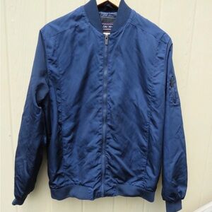 Men's Classic Blue Bomber Jacket